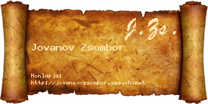 Jovanov Zsombor névjegykártya